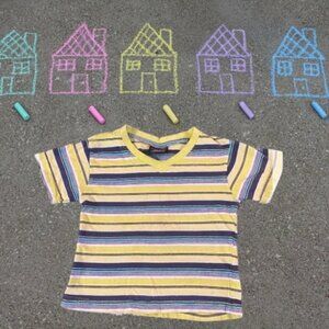Quad Seven Boy’s Cotton V-Neck Stripe Shirt